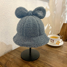 Load image into Gallery viewer, Winter Plush Fuzzy Bucket Hat mickey ears  Fisherman Hats for Women 22633