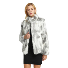 Load image into Gallery viewer, Women's Genuine Rabbit Fur Coat Fuzzy Warm Fur Jacket Winter Outware 151249