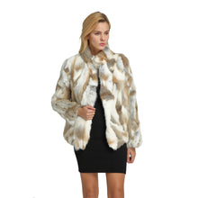 Load image into Gallery viewer, Women's Genuine Rabbit Fur Coat Fuzzy Warm Fur Jacket Winter Outware 151249