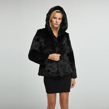 Load image into Gallery viewer, Women's Genuine Rabbit Fur Coat Fuzzy Warm Fur Jacket Winter Outware 151249H
