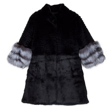Load image into Gallery viewer, Women's Genuine Rabbit Fur Coat with Fox Fur Cuffs Warm Winter Coat Fur Story FS17160