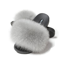 Load image into Gallery viewer, Fluffy Slides Furry Slipper Sandals (Flat-Solid color)