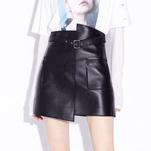 Load image into Gallery viewer, FUR STORY Women Genuine Leather Short Skirt High Waist Slim Thin with Pockets 22302