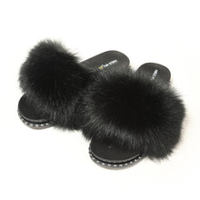 Load image into Gallery viewer, FS19S10 Faux Fur Slides Furry Slipper Sandals (Rivet)