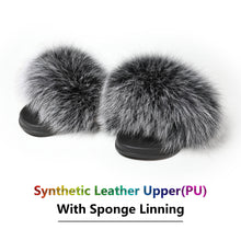 Load image into Gallery viewer, Fluffy Slides Furry Slipper Sandals (Flat-Solid color)