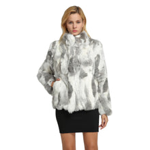Load image into Gallery viewer, fur story Women's Genuine Rabbit Fur Coat for Winter Thick Warm Fur Jacket