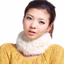 Load image into Gallery viewer, Knit Multipule use rabbit fur neck warmer scarf hat hair-band head-band cute rabbit fur products FS040129