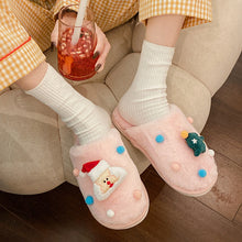 Load image into Gallery viewer, Women Cute Christmas Slipper Winter Thermal Fuzzy Slipper 22S24