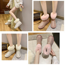 Load image into Gallery viewer, Winter Rhinestone Suede Plush Fur Warm Snow Boots For Women 22S26