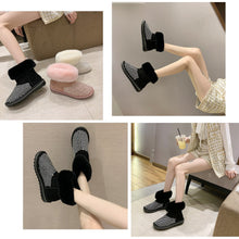 Load image into Gallery viewer, Winter Rhinestone Suede Plush Fur Warm Snow Boots For Women 22S26