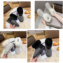 Load image into Gallery viewer, Winter Rhinestone Suede Plush Fur Warm Snow Boots For Women 22S26