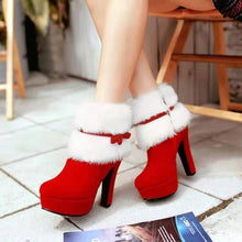 Load image into Gallery viewer, Women High Heel Snow Boots Winter Warm Comfort Platform Ankle Booties 22S32