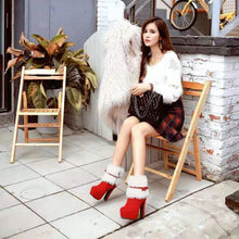 Load image into Gallery viewer, Women High Heel Snow Boots Winter Warm Comfort Platform Ankle Booties 22S32