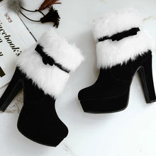 Load image into Gallery viewer, Women High Heel Snow Boots Winter Warm Comfort Platform Ankle Booties 22S32