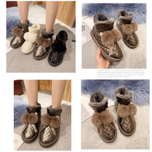 Load image into Gallery viewer, Women's Slip On Winter Boots Warm Winter Bootiesfur ball snow boots 22S34