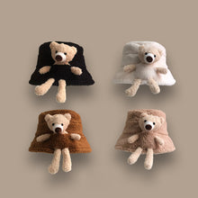 Load image into Gallery viewer, Women's Fashion plush bear doll Cap Ladies Winter Warm Fisherman Hat 22610