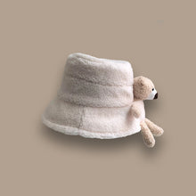 Load image into Gallery viewer, Women's Fashion plush bear doll Cap Ladies Winter Warm Fisherman Hat 22610
