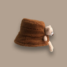 Load image into Gallery viewer, Women's Fashion plush bear doll Cap Ladies Winter Warm Fisherman Hat 22610