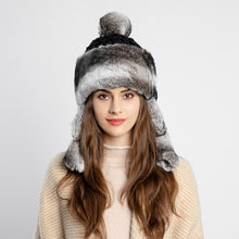 Load image into Gallery viewer, Women's Fur Trapper Hat with Sheepskin Earflap Warm Bomber Hat Winter hat 22615