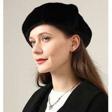 Load image into Gallery viewer, Faux Fur Furry Beret Hats Fluffy Fuzzy Warm French Beret for Women 22619