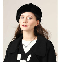 Load image into Gallery viewer, Faux Fur Furry Beret Hats Fluffy Fuzzy Warm French Beret for Women 22619