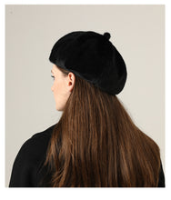 Load image into Gallery viewer, Faux Fur Furry Beret Hats Fluffy Fuzzy Warm French Beret for Women 22619
