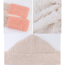 Load image into Gallery viewer, Winter Warm Women Hoodie Hat Scarf Gloves Set Soft Plush Thick Warm Hat 22620