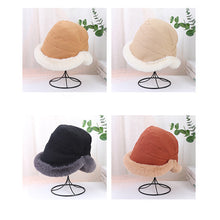 Load image into Gallery viewer, Women's plush bucket hat Mongolian hat in winter 22624