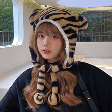 Load image into Gallery viewer, Winter trapper caps bear ears hats plush animal helmet cap 22631