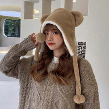 Load image into Gallery viewer, Winter trapper caps bear ears hats plush animal helmet cap 22631