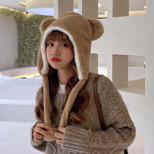 Load image into Gallery viewer, Winter trapper caps bear ears hats plush animal helmet cap 22631