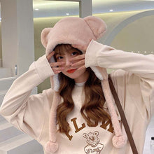 Load image into Gallery viewer, Winter trapper caps bear ears hats plush animal helmet cap 22631