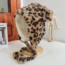 Load image into Gallery viewer, Winter trapper caps bear ears hats plush animal helmet cap 22631