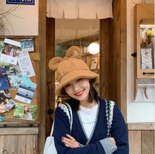 Load image into Gallery viewer, Winter Plush Fuzzy Bucket Hat mickey ears  Fisherman Hats for Women 22633