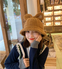 Load image into Gallery viewer, Winter Plush Fuzzy Bucket Hat mickey ears  Fisherman Hats for Women 22633
