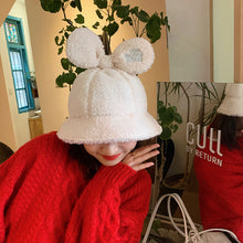 Load image into Gallery viewer, Winter Plush Fuzzy Bucket Hat mickey ears  Fisherman Hats for Women 22633