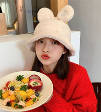 Load image into Gallery viewer, Winter Plush Fuzzy Bucket Hat mickey ears  Fisherman Hats for Women 22633