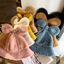 Load image into Gallery viewer, Winter Plush Fuzzy Bucket Hat mickey ears  Fisherman Hats for Women 22633