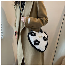 Load image into Gallery viewer, Heart Shaped Handbag Women's Faux Fur Cross-Body Bag Shoulder Bag 22412
