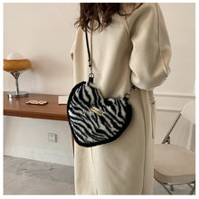 Load image into Gallery viewer, Heart Shaped Handbag Women's Faux Fur Cross-Body Bag Shoulder Bag 22412
