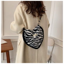 Load image into Gallery viewer, Heart Shaped Handbag Women's Faux Fur Cross-Body Bag Shoulder Bag 22412