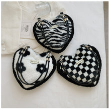 Load image into Gallery viewer, Heart Shaped Handbag Women's Faux Fur Cross-Body Bag Shoulder Bag 22412