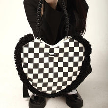 Load image into Gallery viewer, Women's Faux Fur Cross-Body Bag Heart Shaped Handbag  Shoulder Bag 22413