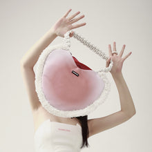 Load image into Gallery viewer, Women's Faux Fur Cross-Body Bag Heart Shaped Handbag  Shoulder Bag 22413