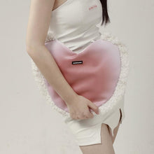 Load image into Gallery viewer, Women's Faux Fur Cross-Body Bag Heart Shaped Handbag  Shoulder Bag 22413