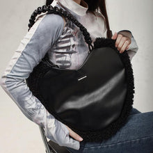 Load image into Gallery viewer, Women's Faux Fur Cross-Body Bag Heart Shaped Handbag  Shoulder Bag 22413