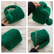 Load image into Gallery viewer, Ladies Fluffy Shoulder Bag Women Furry Purse Fluffy Tote Bag 22414