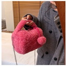 Load image into Gallery viewer, Ladies Fluffy Shoulder Bag Women Furry Purse Fluffy Tote Bag 22414
