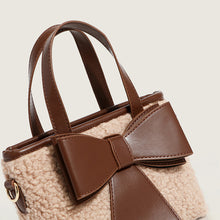 Load image into Gallery viewer, Winter Plush Fashion Bow Handbag Faux Fur Crossbody Bags 22422