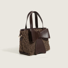 Load image into Gallery viewer, Winter Plush Fashion Bow Handbag Faux Fur Crossbody Bags 22422